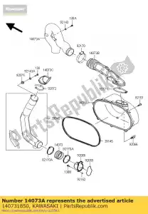 kawasaki 140731850 conducto, escape ksv700-a1 - Lado inferior