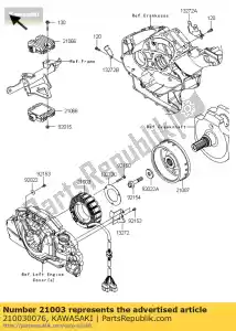 Kawasaki 210030076 stator - Bottom side