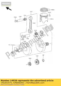 Kawasaki 140201075 retainer - Onderkant