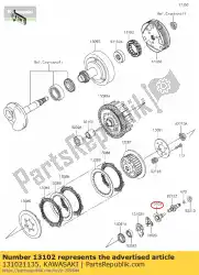 Qui puoi ordinare rilascio-comp-frizione da Kawasaki , con numero parte 131021135: