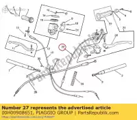 00H00908651, Piaggio Group, Cable de aire derbi gilera gpr sc 125 2004 2006 2007 2008 2009 2010 2011 2012 2013 2014 2015, Nuevo