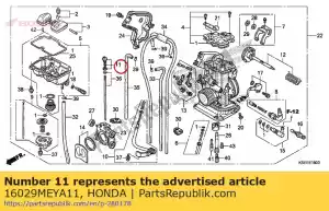 honda 16029MEYA11 screw set, jet needle - Bottom side