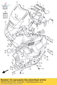 Suzuki 9443019C0233J comp. tampa, capuz - Lado inferior