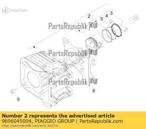 Piaggio Group 9696045004 kolben, kompl. - Dół