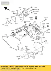 Ici, vous pouvez commander le couvercle-embrayage auprès de Kawasaki , avec le numéro de pièce 140320060: