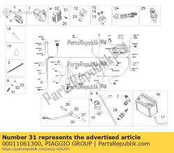 Aprilia 00011061300, Wkr?t, OEM: Aprilia 00011061300