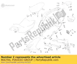 Aqui você pode pedir o borracha de sela em Piaggio Group , com o número da peça 866700: