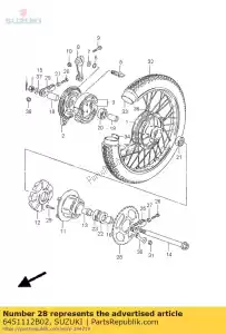 Suzuki 6451112B02 tandwiel, achter, n - Onderkant