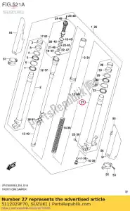 suzuki 5112029F70 buis, binnen, l - Onderkant