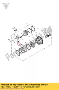 triumph T1170950 bolt m6 x 28 - Bottom side