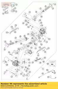 ktm 60031099000 conjunto de junta keihin 03 - Lado inferior