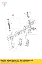 Here you can order the stanchion assy rh from Triumph, with part number T2041417: