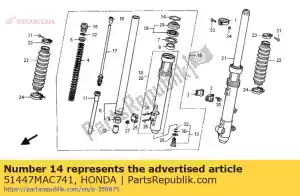 Honda 51447MAC741 anillo, tope del sello de aceite - Lado inferior