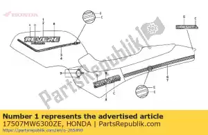 Honda 17507MW6300ZE marca, r. tanque de combustible * tipo3 - Lado inferior