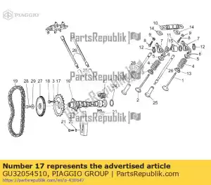 Piaggio Group GU32054510 timing systeem versnelling - Onderkant