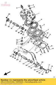 yamaha 29L113510100 junta, cilindro - Lado inferior