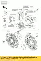 41080010411I, Kawasaki, dysk, fr, czarny + dysk srebrny kawasaki er6n  b kle versys a er6f er650 ex650 er 6f abs 6n 650 , Nowy