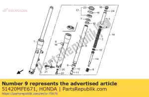 honda 51420MFE671 caso, r. fondo - Lado inferior