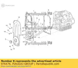 Ici, vous pouvez commander le joint de couvercle auprès de Piaggio Group , avec le numéro de pièce 976478: