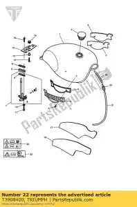 triumph T3908400 label, brandstoftank, zwart - Onderkant