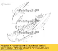 65746600EZ, Piaggio Group, l.h. strona korpusu (szary 742 / b) aprilia piaggio  lbmc50100, lbmc50101 lbmc50200, lbmc50201 lbmm70100 sr sr motard typhoon zapc506b zapm707e zd4cs5,  50 125 2010 2011 2012 2013 2016 2017 2018 2019 2020 2021 2022, Nowy