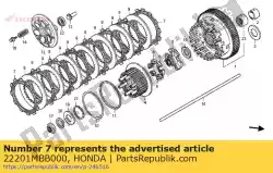 Aqui você pode pedir o disco, fricção da embreagem em Honda , com o número da peça 22201MBB000: