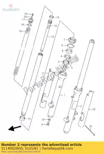 suzuki 5114002B60 tube, extérieur, l - La partie au fond