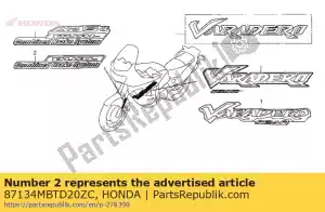 Honda 87134MBTD20ZC segno, fronte type3 * * - Il fondo