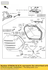 Kawasaki 57003010228B bag-assy, ??rh, body blk + cov - Dół