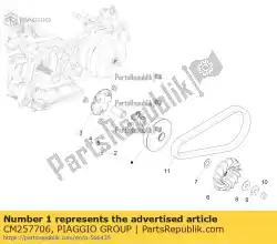 Here you can order the riemenscheibenhaelf from Piaggio Group, with part number CM257706: