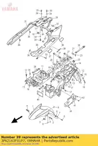 yamaha 3P62163F01P7 cover, rear fender 3 - Bottom side