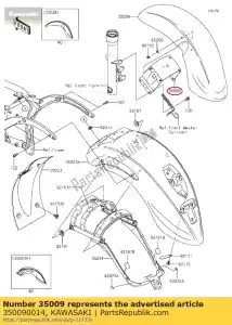 Kawasaki 350090014 tirante, guardabarros delantero - Lado inferior