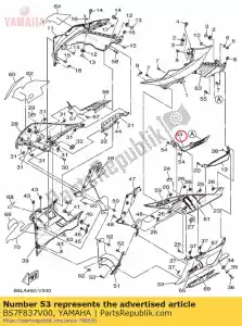 yamaha BS7F837V00 grille, sortie d'air - La partie au fond