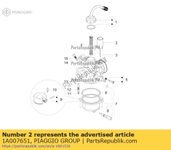 Aprilia 1A007651, Gas valve, OEM: Aprilia 1A007651