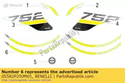 Aqui você pode pedir o adesivo de roda em Benelli , com o número da peça 05582P29JM01: