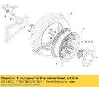 651301, Piaggio Group, rear wheel (wanfeng) gilera piaggio beverly bv fuoco mp mp3 400 500 2003 2005 2006 2007 2008 2009 2010 2011 2013, New