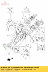 Aquí puede pedir reposapiés delantero culo de Yamaha , con el número de pieza 3D6F74200000: