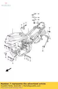 Suzuki 4120017E00 seatrail comp - Bottom side