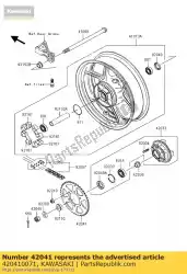 Here you can order the sprocket-hub,46t er650a8f from Kawasaki, with part number 420410071: