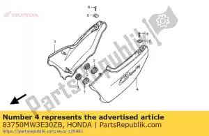 Honda 83750MW3E30ZB cover set, l. side (wl) * - Bottom side