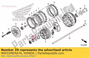 Honda 90432MEA670 rondelle, ressort, 25mm - La partie au fond