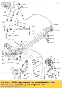 kawasaki 110571319 01 suporte, unidade abs - Lado inferior