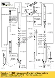 Here you can order the holder-fork upper,f. Blac kx250 from Kawasaki, with part number 44039010321: