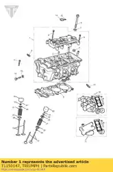 cilinderkop 3 cil m/c sai zwart van Triumph, met onderdeel nummer T1150147, bestel je hier online: