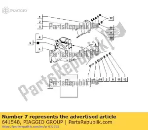 Piaggio Group 641548 sluitring 8.6x6.2x1 - Onderkant