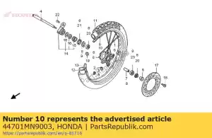 Honda 44701MN9003 aro, roda dianteira - Lado inferior