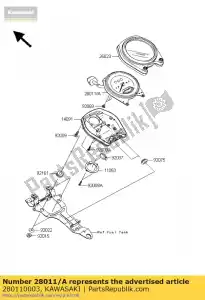 kawasaki 280110003 medidor, velocidade, mph vn1600-a1 - Lado inferior