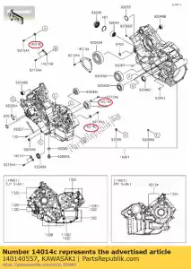 kawasaki 140140557 01 posição da placa - Lado inferior