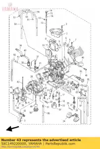 yamaha 5XC149220000 schroef, gaspedaal - Onderkant