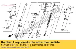 Aqui você pode pedir o garfo assy., r. Fr. (caiaba) em Honda , com o número da peça 51400MFEA41: